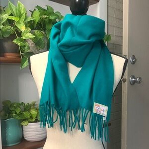 Lady Cashmink by V. Fraas Teal soft winter scarf Made in Germany VGUC 52" x 11"